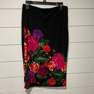 Philosophy Pencil midi skirt with rose print